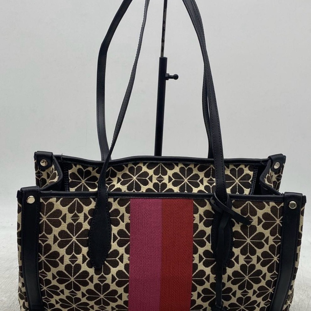 Kate Spade Flower Beige Pink Canvas Tote bag